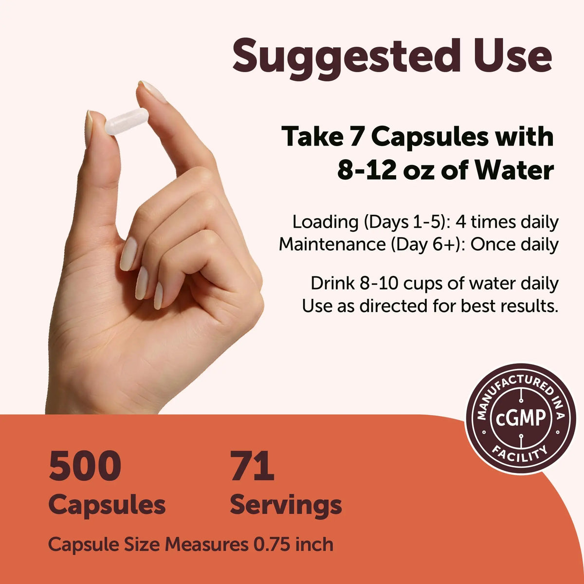 Creatine Monohydrate 5,000mg, 500 Capsules | Pure Creatine Pills – Micronized + Unflavored Powder Source, Easy Absorption | Keto, Non-GMO Micro Ingredients
