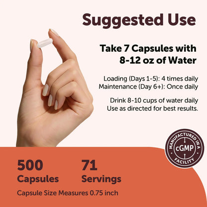 Creatine Monohydrate 5,000mg, 500 Capsules | Pure Creatine Pills – Micronized + Unflavored Powder Source, Easy Absorption | Keto, Non-GMO Micro Ingredients