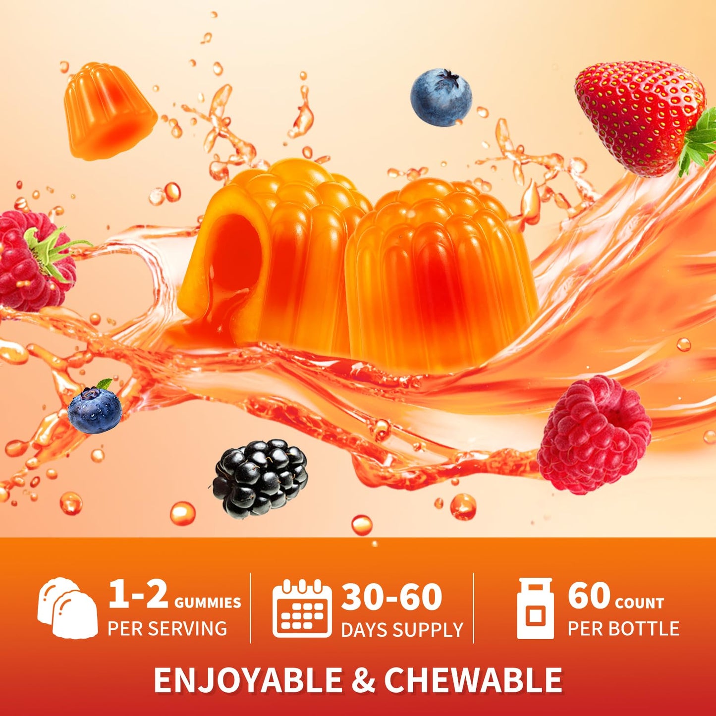 Lithium Orotate 5mg 10mg Gummies Lithium Supplements with Vitamin B, Magnesium & Selenium for Mood Support, Stress Relief, Brain Health, Non-GMO, Vegan, Gluten Free Hovika