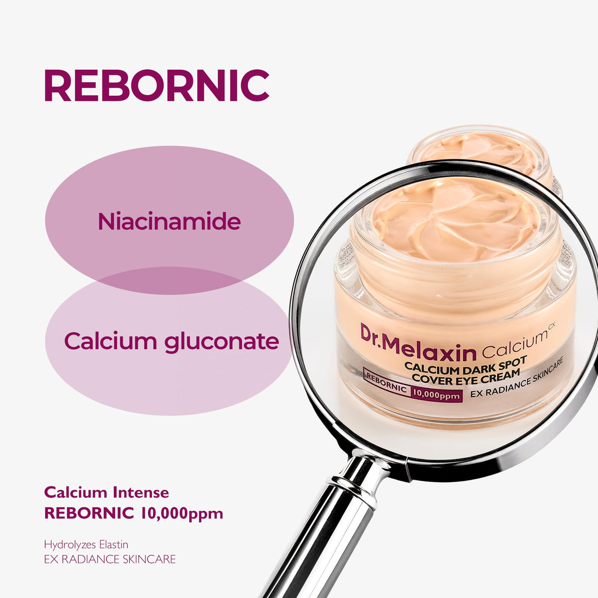 Dr.Melaxin Calcium Dark Spot Eye Cream 15g – Niacinamide & Calcium Gluconate Eye Cream for Dark Circles, Under Eye Bags & Sagging | Hydrolyzed Elastin EX Volume Firming | Korean Eye Cream Dr.Melaxin