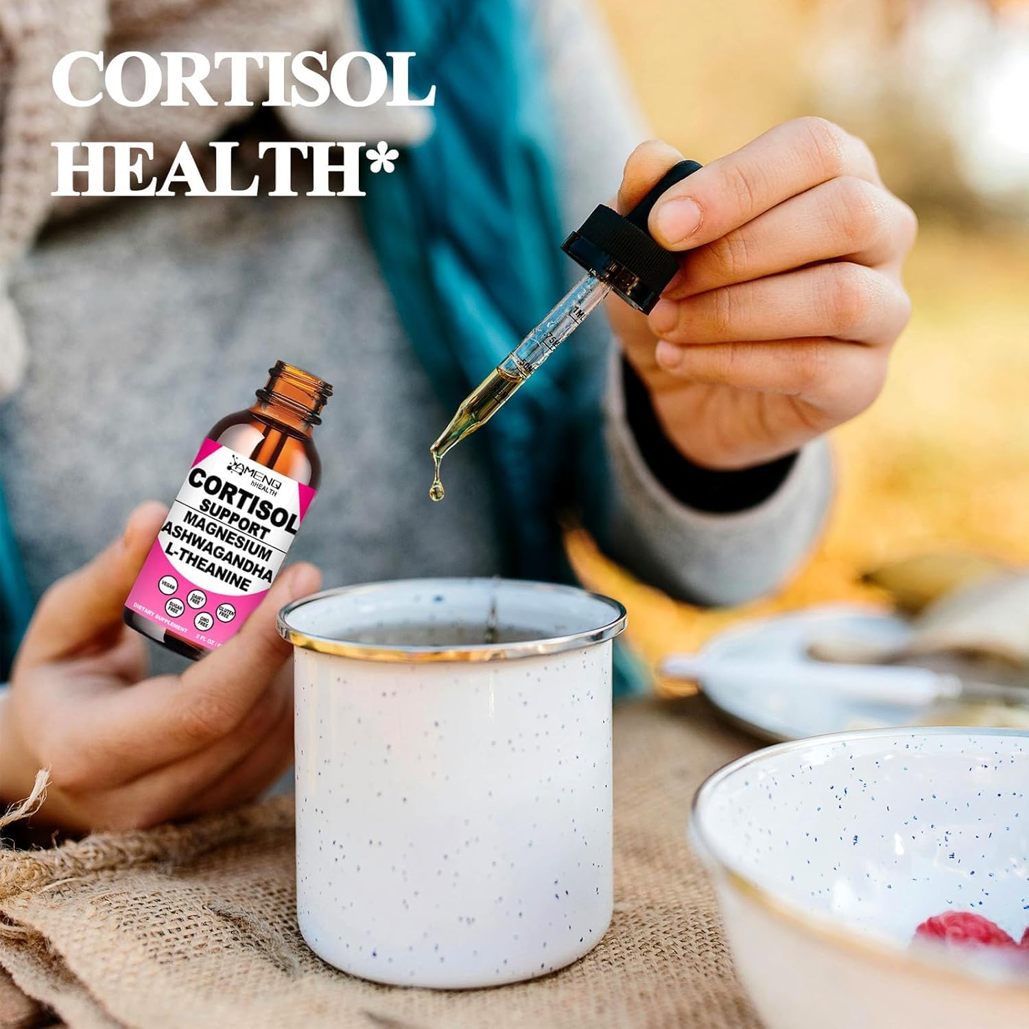 Cortisol Supplement Liquid Drops, 17-in-1 Cortisol Reducer w. Ksm-66 Ashwagandha Theanine Rhodiola Rosea Magnesium Phosphatidylserine, Hormone Balanced & Lower Cortisol for Women Calm* Relaxation AMENQ hHEALTH buy australia supplements