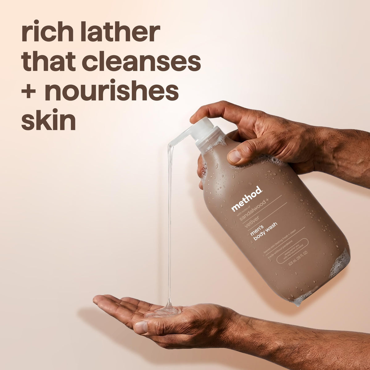 method Men’s Body Wash, Sandalwood + Vetiver, 28 fl oz Method