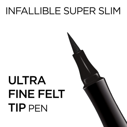 L'Oreal Paris Makeup Infallible Super Slim Long-Lasting Liquid Eyeliner, Ultra-Fine Felt Tip, Quick Drying Formula, Glides on Smoothly, Brown, 0.03 fl oz., 1 Count L'Oreal Paris