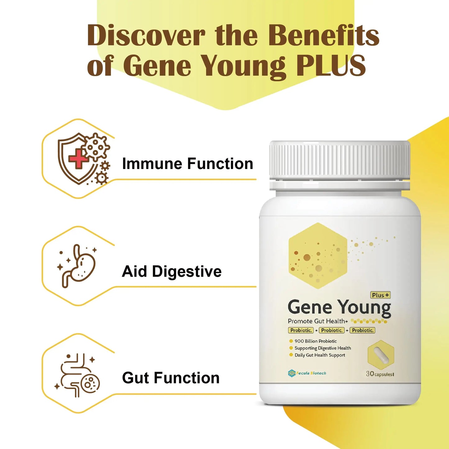 Fecula Biotech Synbiotic for Gut Health | 3-in-1 Daily Prebiotic, Probiotic, Postbiotic for Digestive Health, Bloat & Immune Support Fecula Biotech