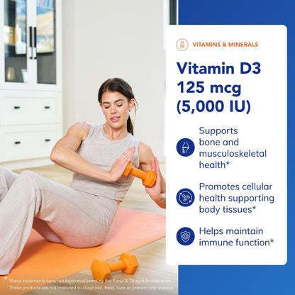 Pure Encapsulations Vitamin D3 125 mcg (5,000 IU) - Supplement to Support Bone, Joint, Breast, Heart, Colon, and Immune Health Pure Encapsulations