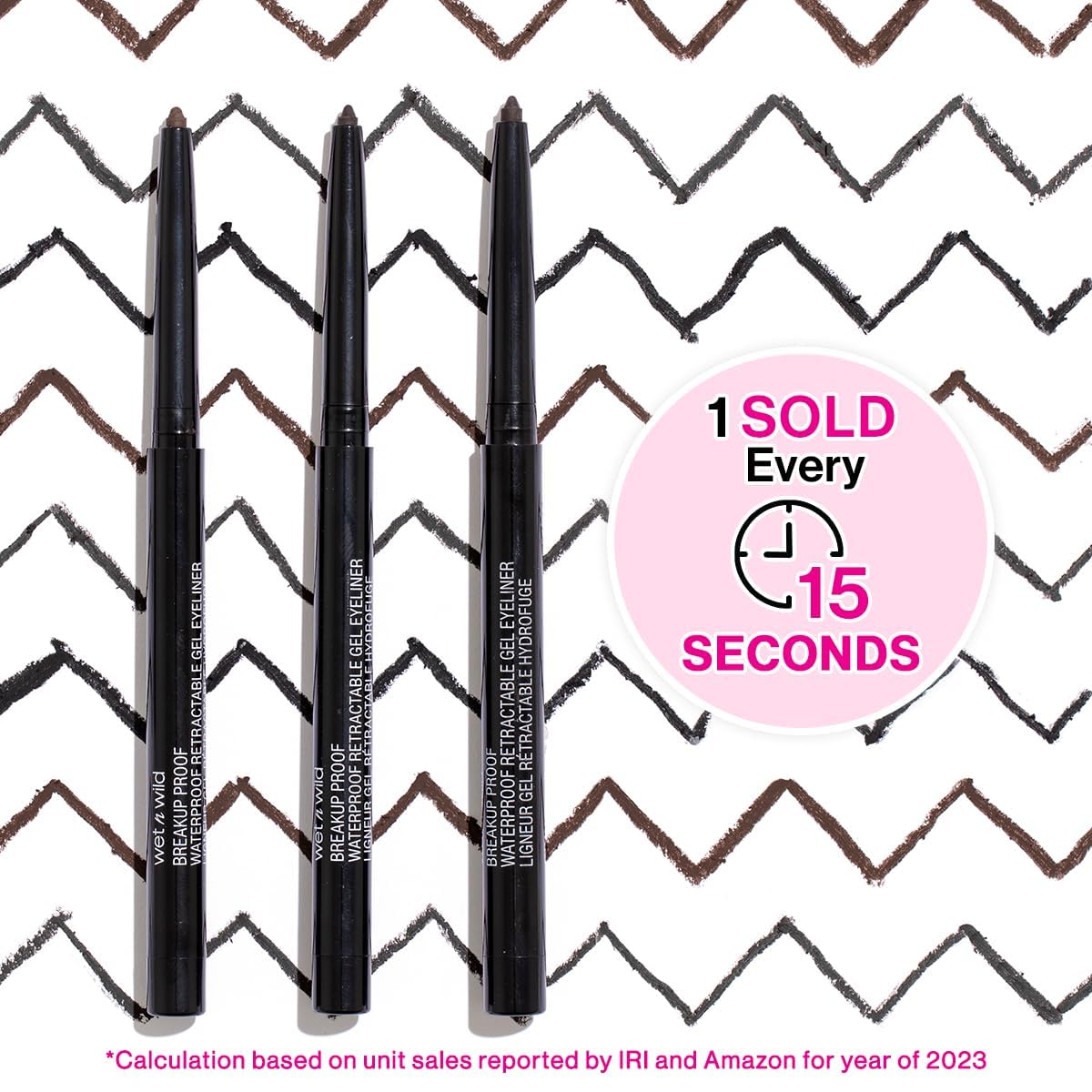 wet n wild Mega Last Breakup Proof Waterproof Retractable Gel Eyeliner - Ultra Pigmented 16-Hour Long Wear, Smudge Proof Satin Finish Formula, Cruelty-Free & Vegan - Charcoal wet n wild