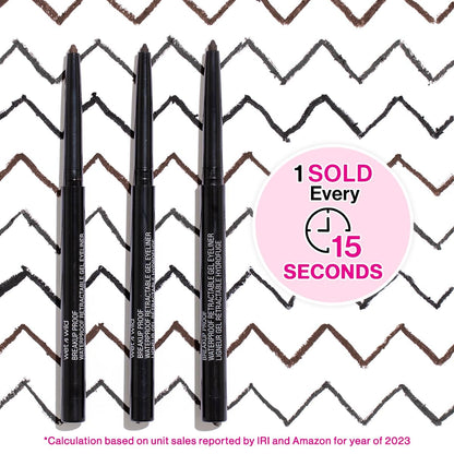 wet n wild Mega Last Breakup Proof Waterproof Retractable Gel Eyeliner - Ultra Pigmented 16-Hour Long Wear, Smudge Proof Satin Finish Formula, Cruelty-Free & Vegan - Charcoal wet n wild