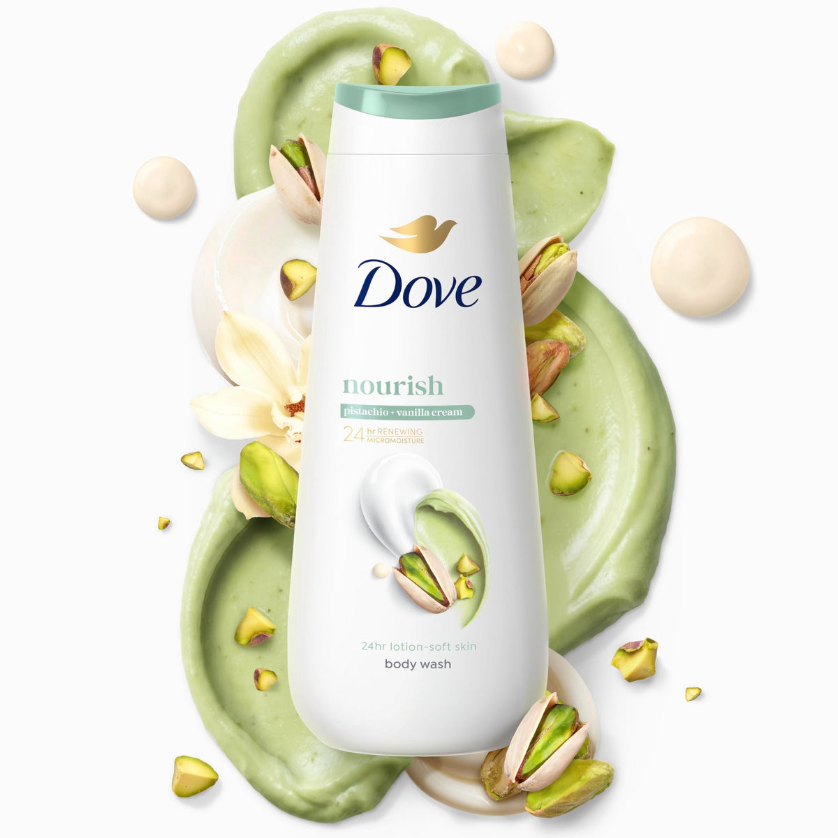 Dove Body Wash Pistachio & Vanilla Cream 20 oz, Sulfate Free Dove