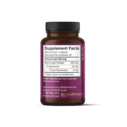 VINIA Piceid Resveratrol Supplement Capsules. Increases Blood Flow and Nitric Oxide. Blood Pressure and Heart Health Support VINIA