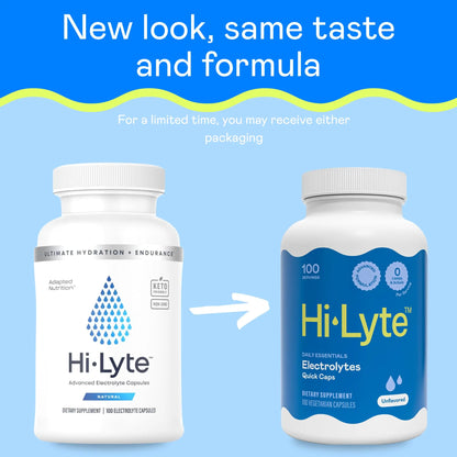 Hi-Lyte Unflavored Electrolyte Capsules - Hydration Support Supplement Tablets - Sodium, Potassium, Magnesium - 100 Servings Hi-Lyte