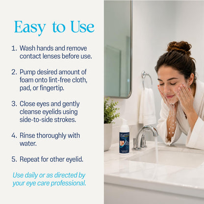 OCuSOFT Original Foaming Eyelid Cleanser - Mild Instant Foam to Remove Oil, Dust, Pollen & Makeup - 1.68 fl oz OCuSOFT