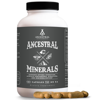 Ancestral Supplements Minerals & Electrolytes with Magnesium, Potassium, Sodium, Supports Optimal Hydration, Immune Health, Athletic Performance, Ancestral Supplements
