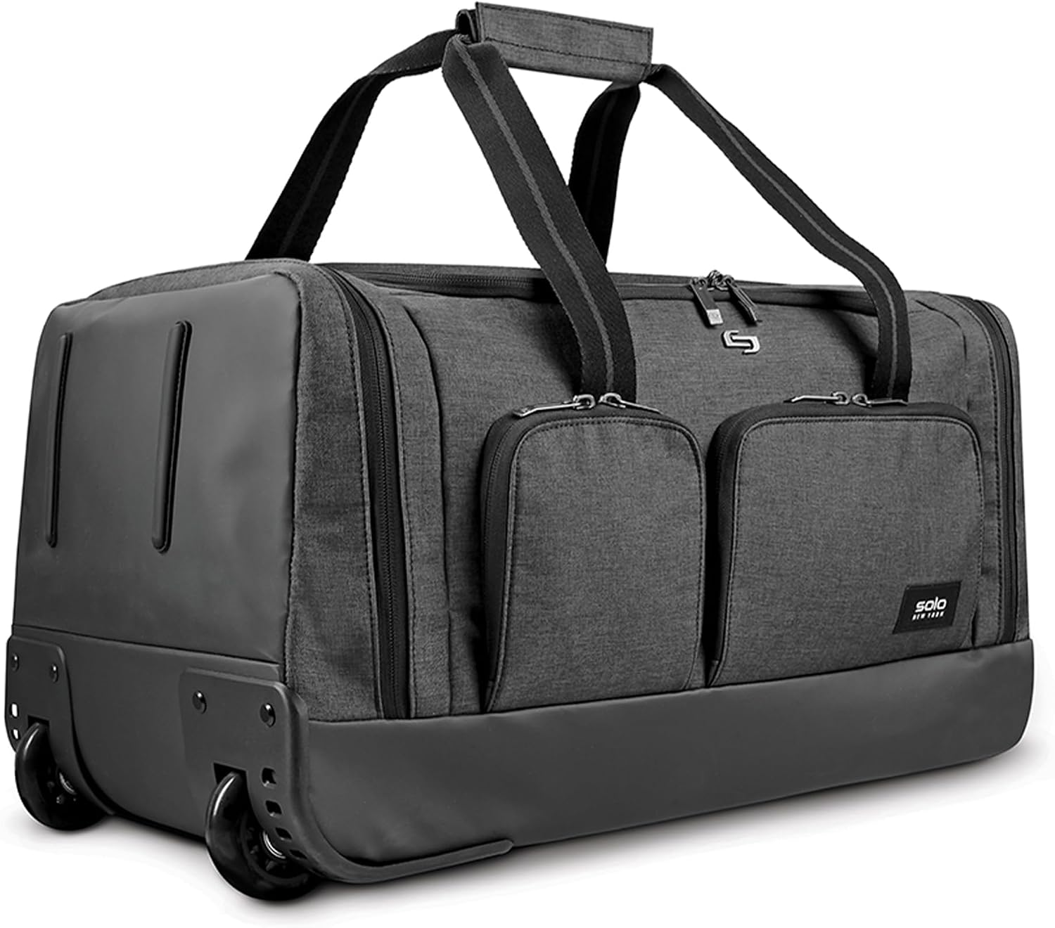 Solo New York Rolling Duffle Bag with Wheels - Wheeled Carry On Luggage for Travel, Roller Duffel for Men & Women, Telescoping Handle System, Separate Shoe & Laundry Compartment - Leroy, Gray Gsupps Australia