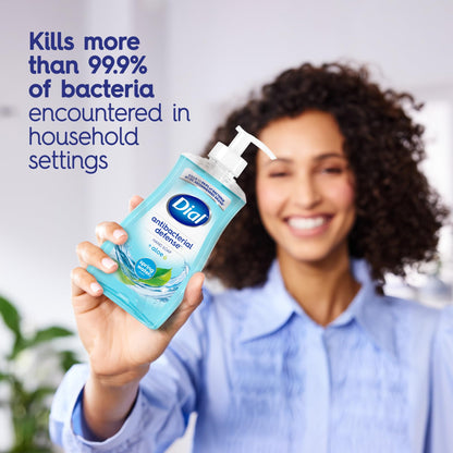 Dial Antibacterial Defense Liquid Hand Soap + Aloe, Spring Water Scent, 11 Fl Oz (Pack of 4), Dermatologist-Tested Hand Wash, Gentle Formula Dial