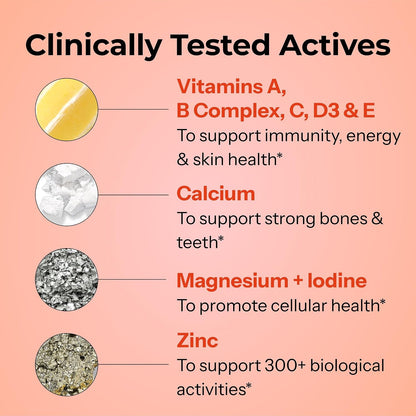 HUM Base Control Multivitamin for Women with Vitamin C, Biotin, Zinc, B Complex, Daily Women's Multivitamin, 22 Essential Vitamins & Minerals, Support for Pre-Menopause, Gluten Free, 30 Capsules