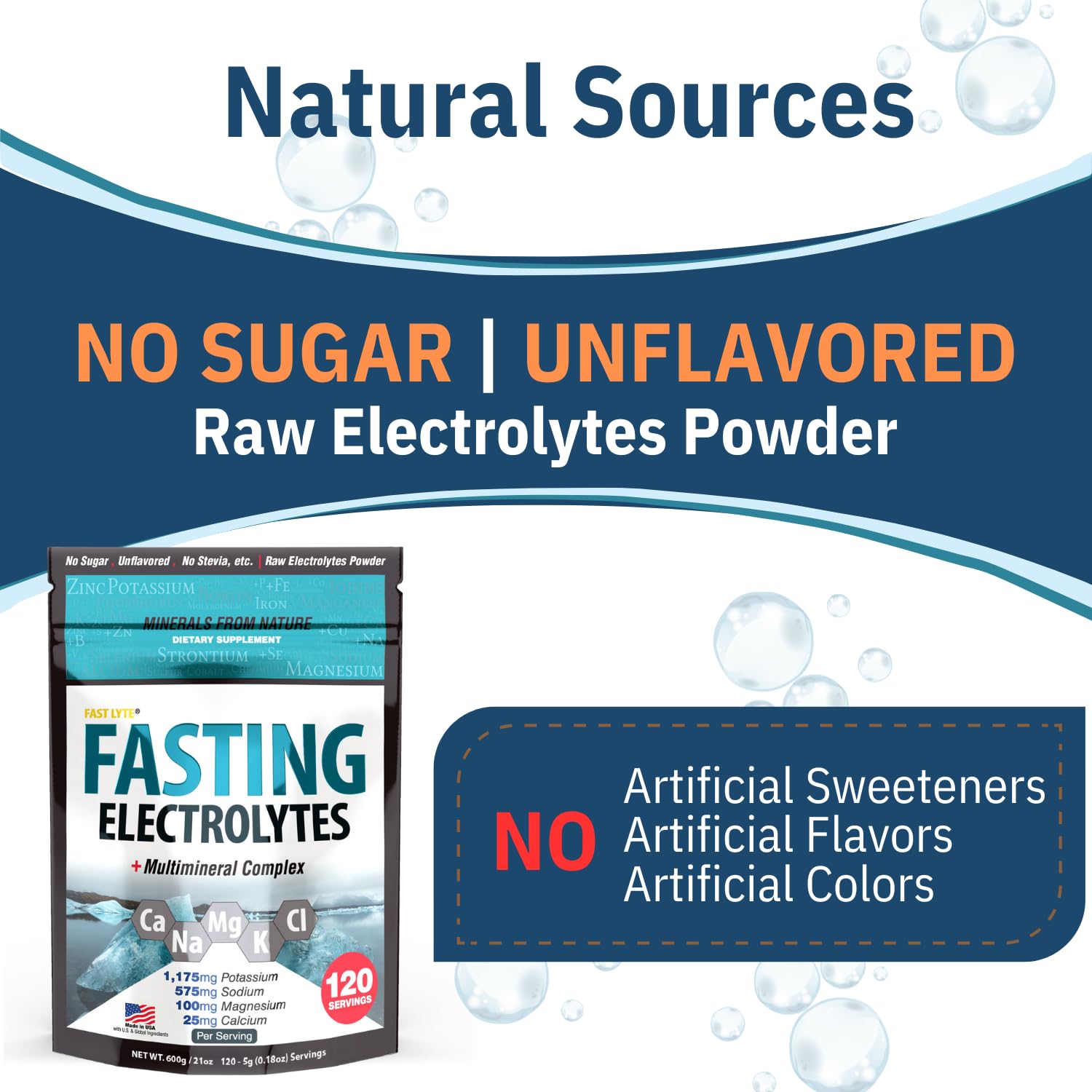 Fast Lyte Fasting Electrolyte Supplement Powder | No Sugar Unflavored Raw Electrolytes | 25% RDI Magnesium and Potassium with Trace Minerals | Carnivore & Keto Friendly FAST LYTE buy australia supplements
