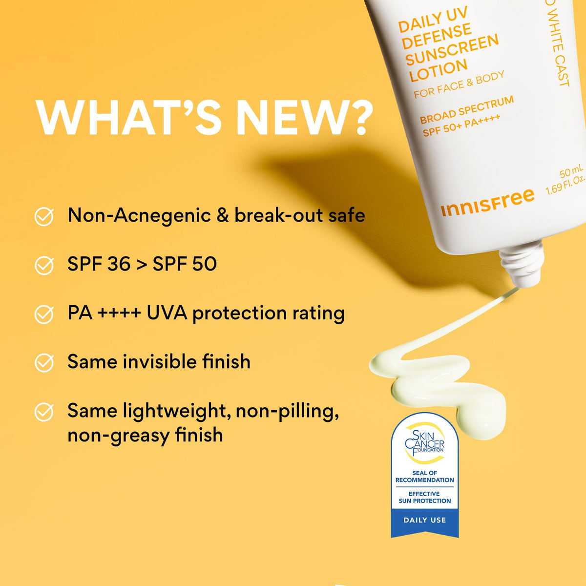 innisfree Daily UV Defense Sunscreen SPF 50+ PA++++, Korean Face & Body Sunscreen, Invisible Finish, Broad Spectrum, No White Cast, Lightweight, Hydrating, Available in Gift Sets & Jumbo innisfree