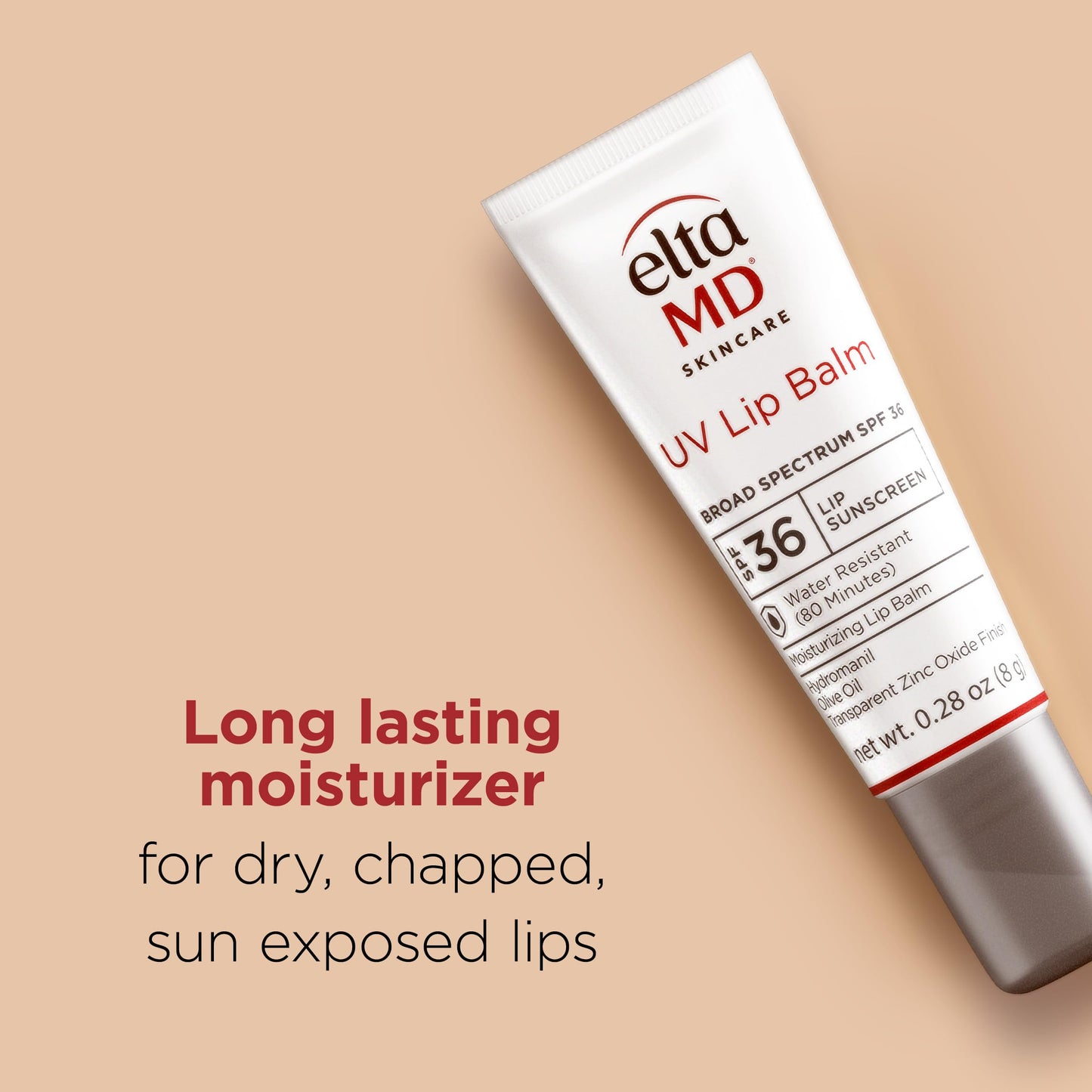 EltaMD UV Lip Balm SPF Sunscreen, Sunscreen Lip Balm with SPF 30+, Protects Dry Cracked Lips, Transparent Zinc Oxide, 0.28 Tube EltaMD