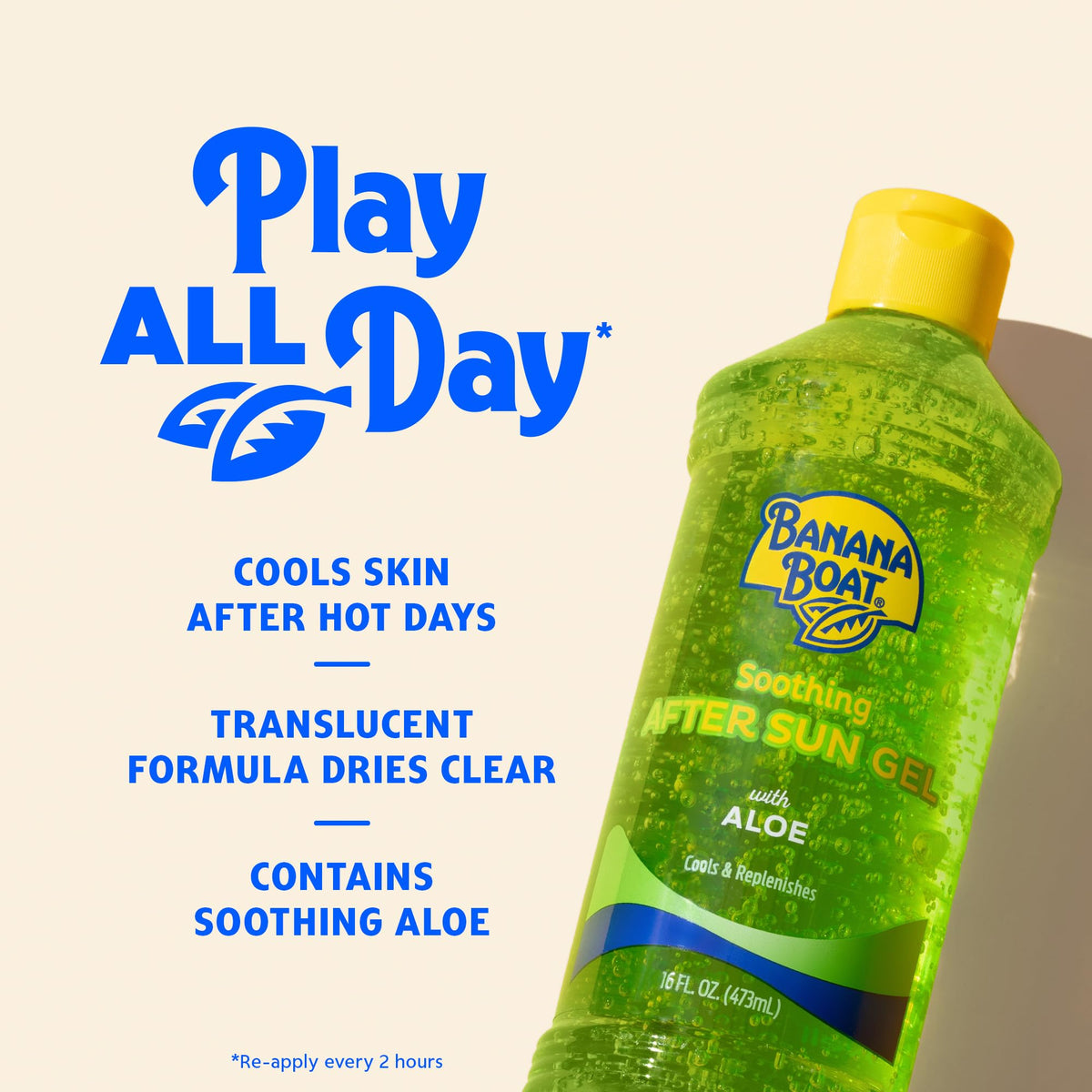 Banana Boat Soothing After Sun Gel with Aloe Twin Pack | Aloe Vera Gel, Sunburn Relief, After Sun Care, 16 fl oz each Banana Boat
