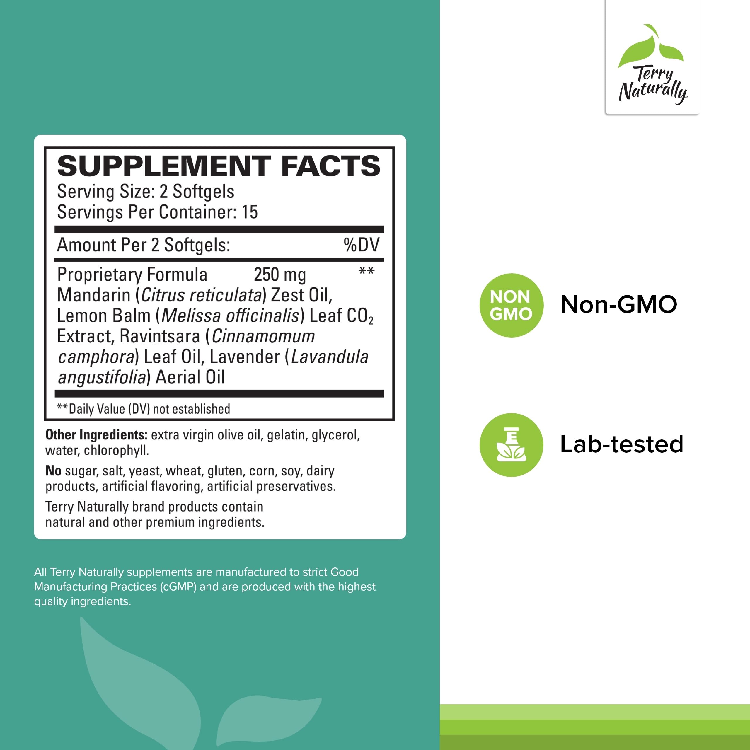Terry Naturally Terrific Zzzz - Sleep Supplement for Adults - Dietary Supplement with Mandarin, Lemon Balm & Lavender - Non-GMO Relaxation & Sleep Relief Aid - 30 Softgels Terry Naturally buy australia supplements
