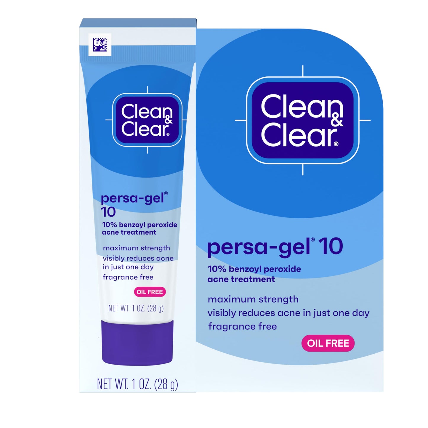 Clean & Clear Persa-Gel 10 Oil-Free Acne Spot Treatment with Maximum Strength 10% Benzoyl Peroxide, Topical Pimple Clean & Clear