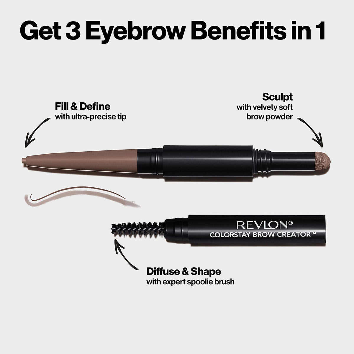 Revlon ColorStay Brow Creator, 610 Dark Brown, 0.003 oz REVLON