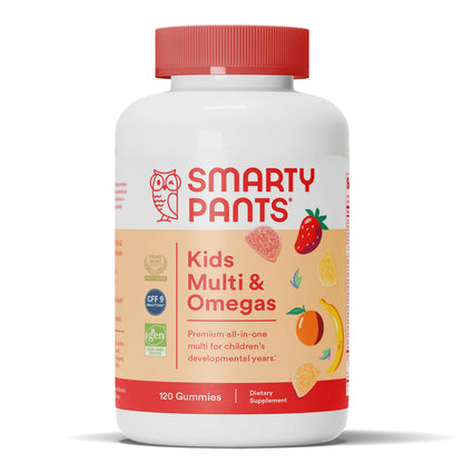 SmartyPants Kids Multivitamin Gummies with Omega 3 DHA/EPA, Vitamins D3, C, B12, B6, A, K, and Zinc, Gluten Free, Clean Label, Three Fruit Flavors, 60 Gummies (30 Day Supply) Gsupps Australia