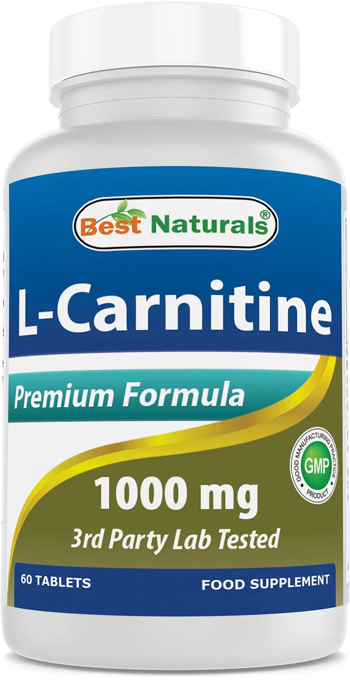 Best Naturals L-Carnitine 1000mg 60 Tablets (60 Count (Pack of 1)) Best Naturals