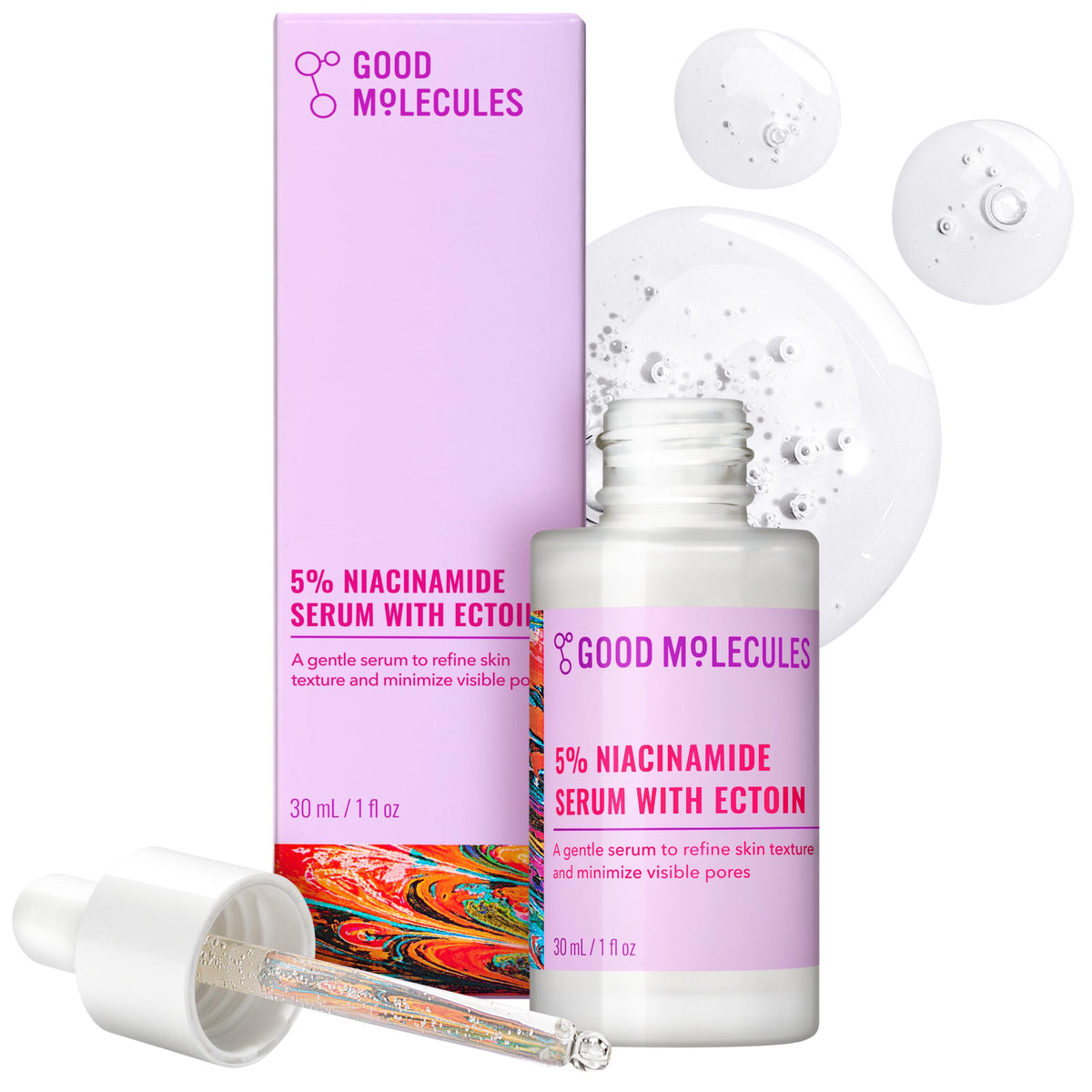Good Molecules 5% Niacinamide Serum with Ectoin, Pore Serum, 1 fl oz Good Molecules
