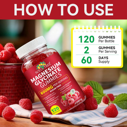 Magnesium Glycinate Gummies 600mg – Sugar-Free High Absorption Magnesium with L-Threonate, Supports Relaxation, Calm & Restful Sleep, Pegciz