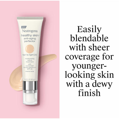 Neutrogena Retinol Treatment and Tinted Facial Moisturizer, Healthy Skin Anti-Aging Perfector with Broad Spectrum SPF 20 Sunscreen Neutrogena