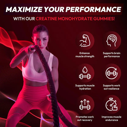 Creatine Gummies Monohydrate Complex 9000MG, Chewable Creatine Monohydrate Gummies for Men & Women with L-Taurine, BCAA 2:1, B12/6, Building Muscle Cytona