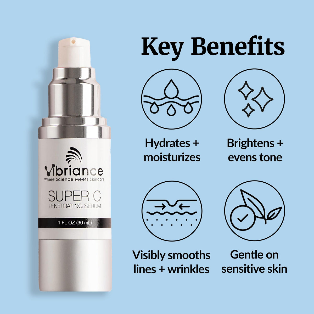 Vibriance Super C Vitamin C Serum for Mature Skin, 1 fl oz Vibriance