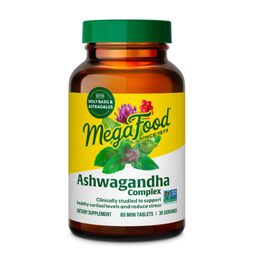 MegaFood Ashwagandha Complex (Formerly Stress Protect) - Ashwagandha Supplements Astragalus Root & Holy Basil - Vegetarian, Gluten Free, Cortisol Supplement - 60 Mini Tablets, 30 Servings MegaFood buy australia supplements