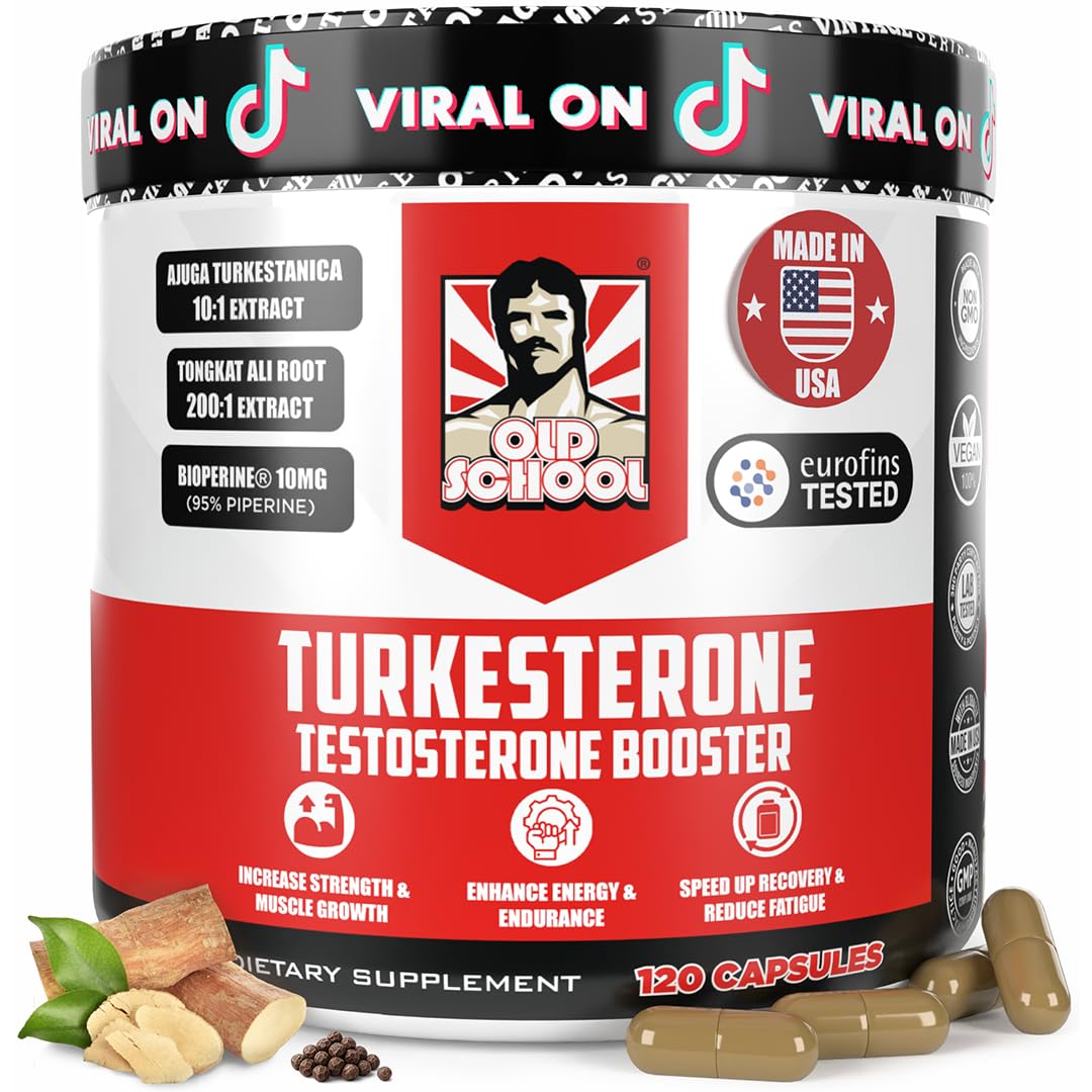 Old School Labs  Supplement for Men – Max Potency Tongkat Ali with BioPerine® for Max Absorption, Supports Muscle, Strength, Recovery, Drive & Stamina – Turkesterone, 120 Capsules Old School Labs buy australia supplements
