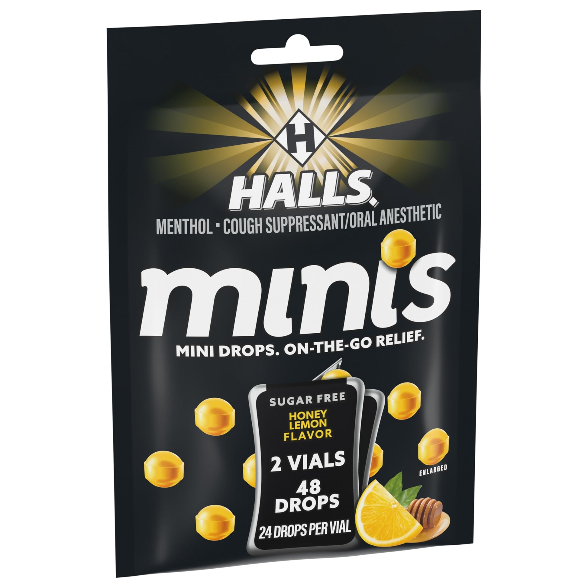 Halls Minis Honey Lemon Flavor Sugar Free Cough Drops, 48 Drops HALLS buy australia supplements