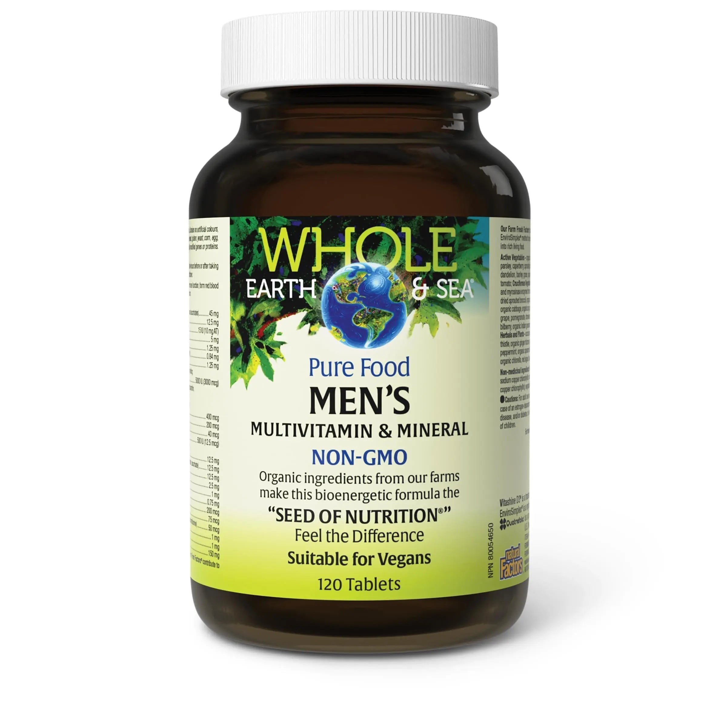 Natural Factors Whole Earth & Sea Men's Multivitamin s& Mineral, 1 Serving Contains Nutrition Equivalent to ½ lb of Veggies, 120 Tablets Natural Factors buy australia supplements