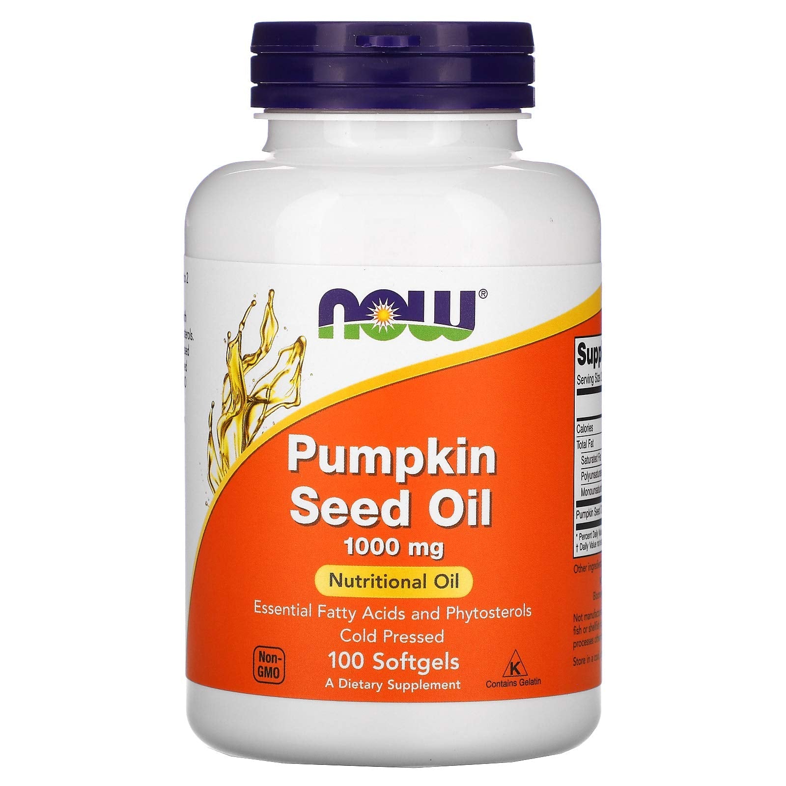 NOW Supplements, Pumpkin Seed Oil 1000 mg with Essential Fatty Acids and Phytosterols, Cold Pressed, 200 Softgels Gsupps Australia