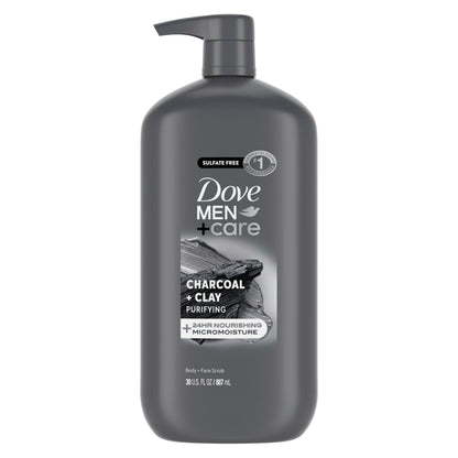DOVE MEN + CARE Body and Face Scrub, Charcoal Body Wash, 30 oz DOVE MEN + CARE