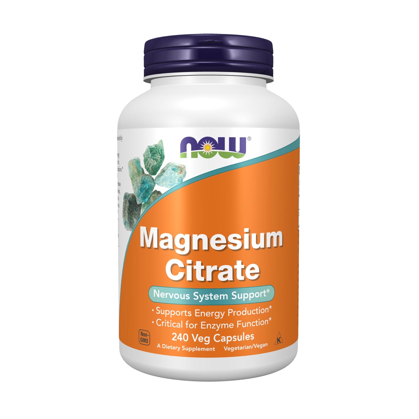 NOW Supplements, Magnesium Citrate, Enzyme Function*, Nervous System Support*, 120 Veg Capsules Gsupps Australia