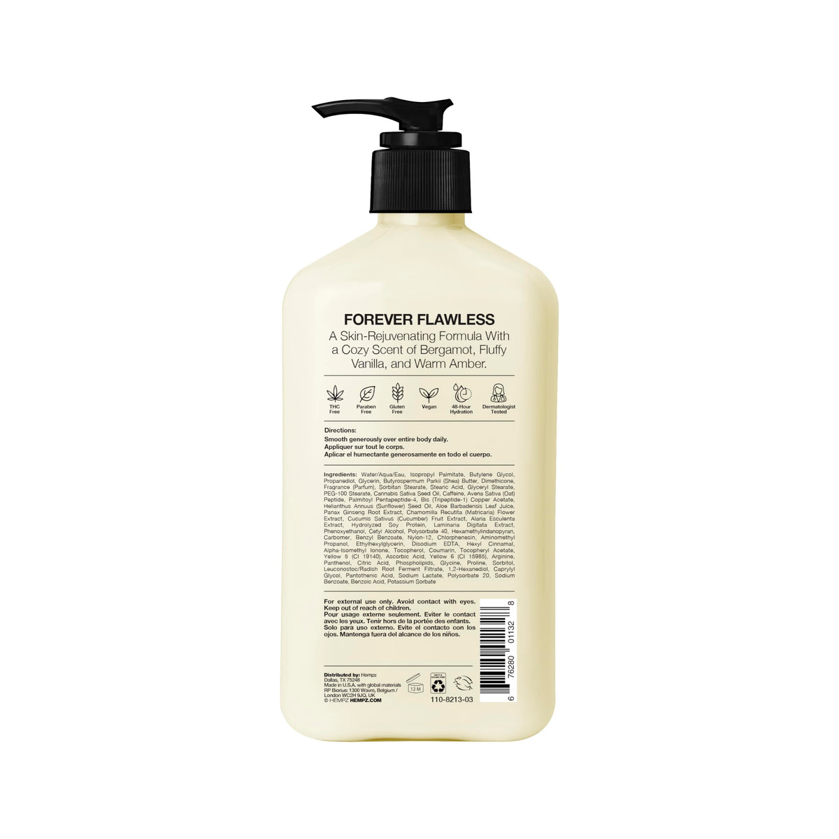 Hempz Age-Defy Body and Hand Lotion for Dry Skin, for Cracked & Crepey Skin, Quick Absorption Moisturizer, Large 17 oz Hempz