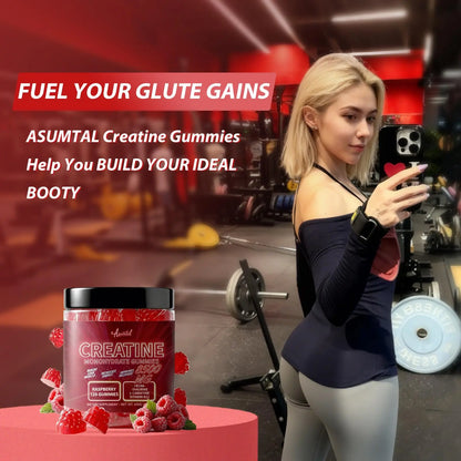 Asumtal Creatine Monohydrate Gummies for Men & Women, Creatine Monohydrate Supplement for Muscle Growth, Strength & Energy Support Asumtal