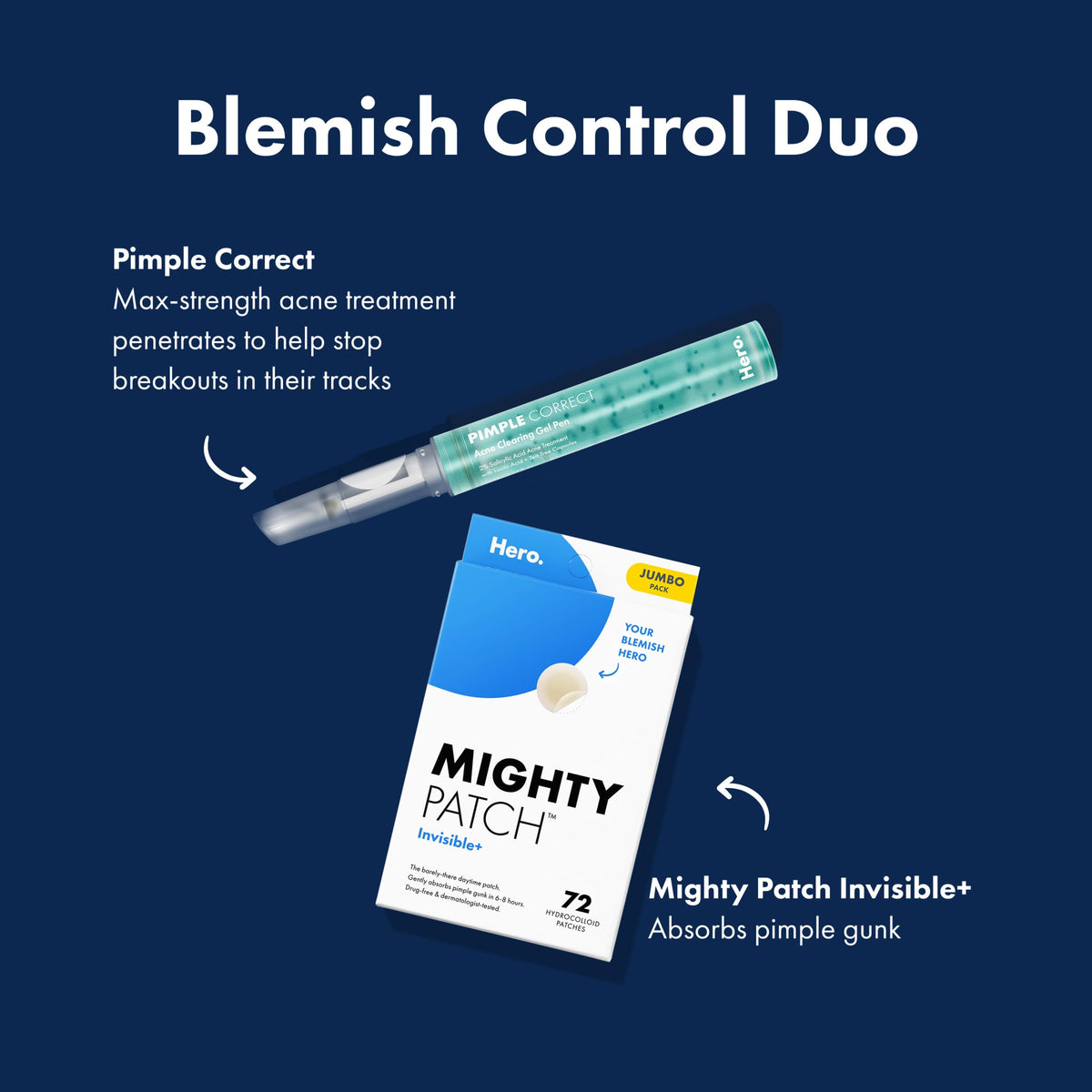 Hero Cosmetics Mighty Patch Invisible+ Daytime Acne Pimple Patch, 72 Ct Mighty Patch