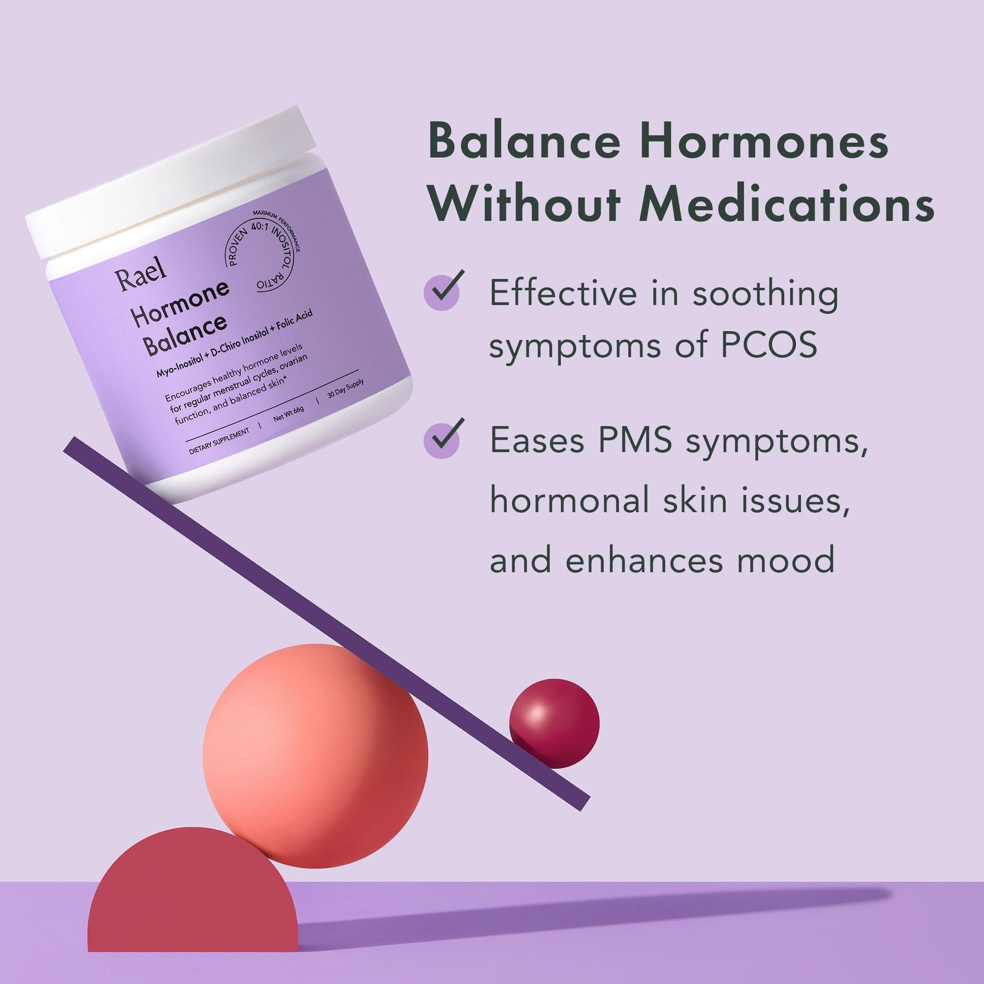 Rael Hormone Balance for Women, Myo Inositol Powder - Myo-Inositol & D-Chiro Inositol Rael buy australia supplements