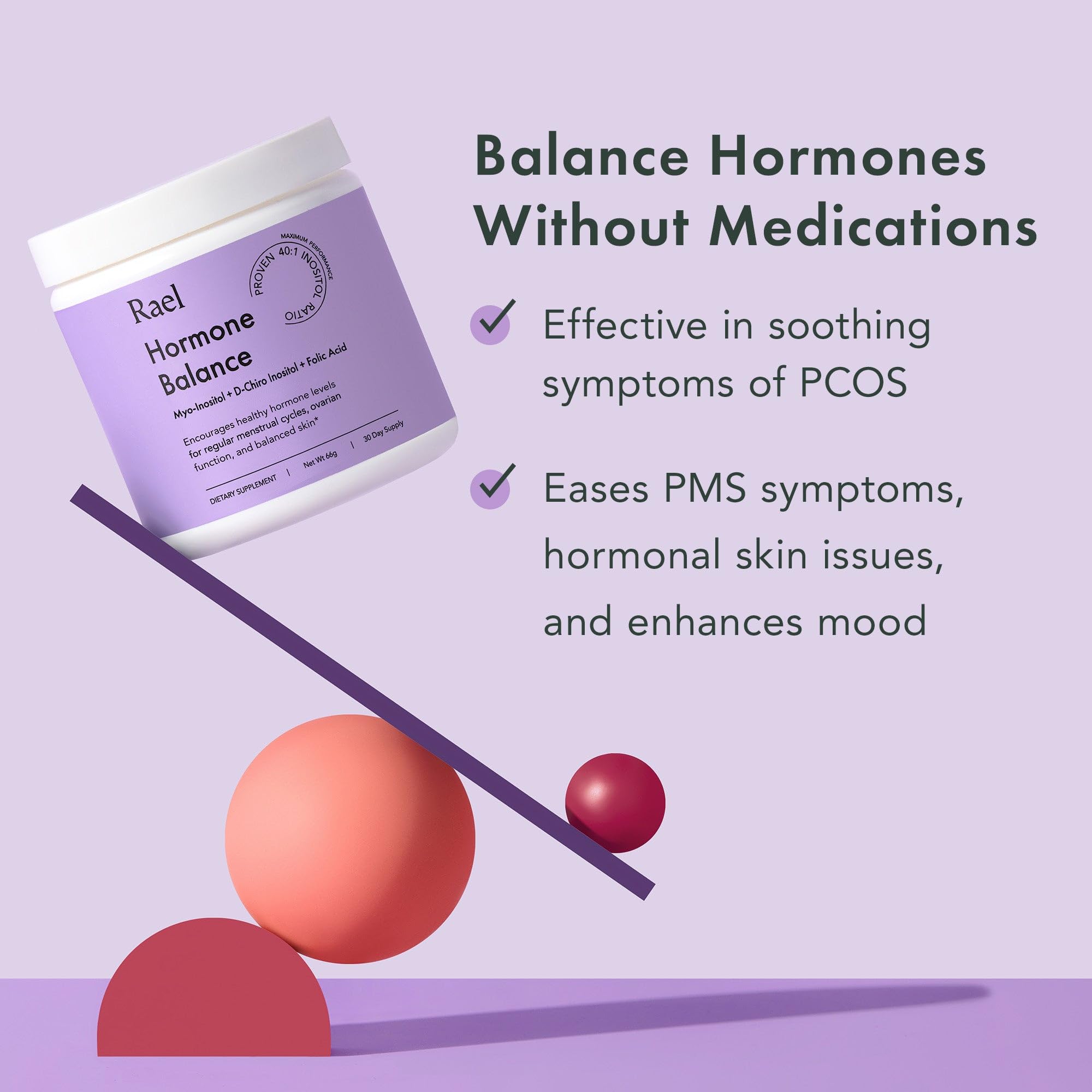 Rael Hormone Balance for Women, Myo Inositol Powder - Myo-Inositol & D-Chiro Inositol Rael buy australia supplements