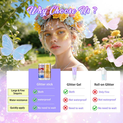 AROIC 6Pcs Body Glitter Stick, Sparkly Mermaid Face Glitter Makeup for Kids AROIC