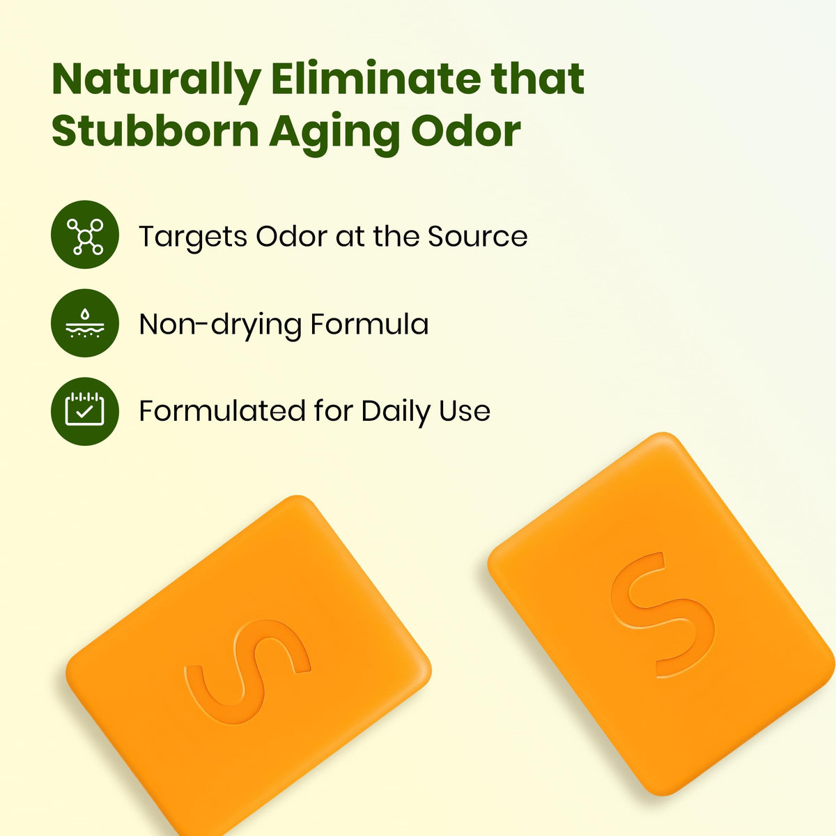 Japanese Persimmon Soap | Body Odor Bar - Old People Smell Cleanser, 2 Pack Swarva
