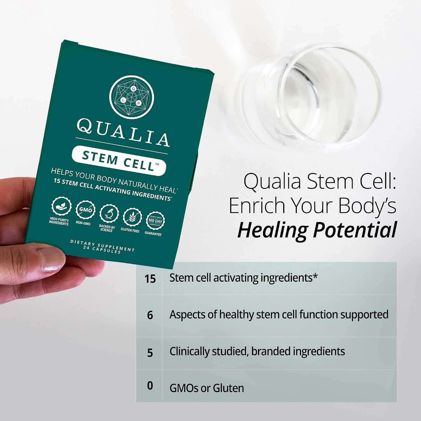 Qualia Stem Cell — Stem Cell Supplement Support with Royal Jelly, Astragalus & Sea Buckthorn | 16 Ingredients | 4 Days a Month | Helps Body Naturally heal*