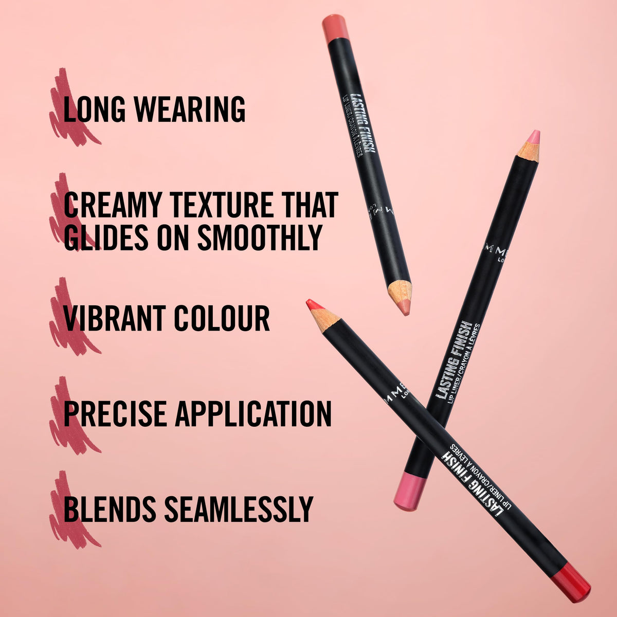 Rimmel Lasting Finish 8HR Soft Lip Liner Pencil - Vibrant, Blendable Formula to Lock Lipstick in Place for 8 Hours - 705 Cappuccino, .04oz Rimmel