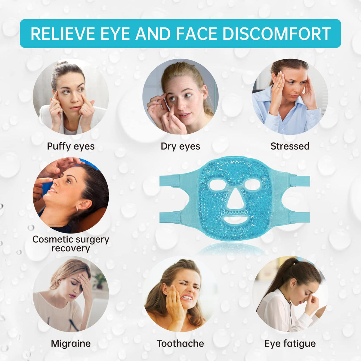 ZNÖCUETÖD Cold Face Ice Mask Facial Ice Pack, Hot Cold Compress for Face ZNÖCUETÖD